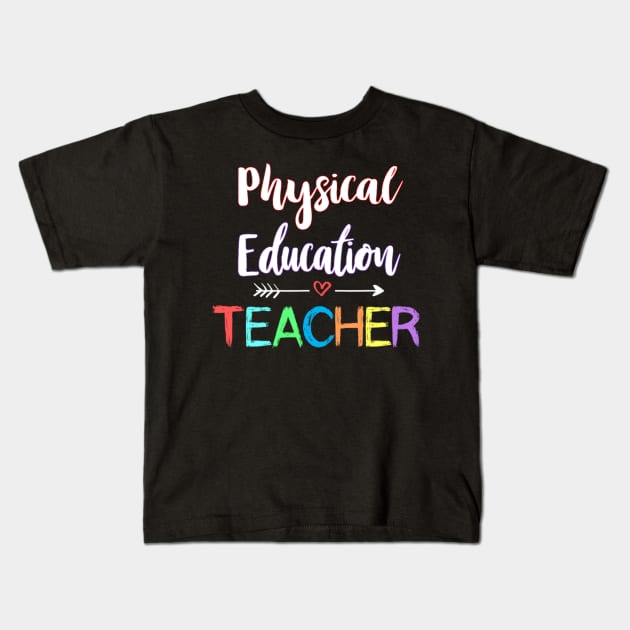 Physical Education Teacher School PE Teacher Fitness Kids T-Shirt by Emily Ava 1